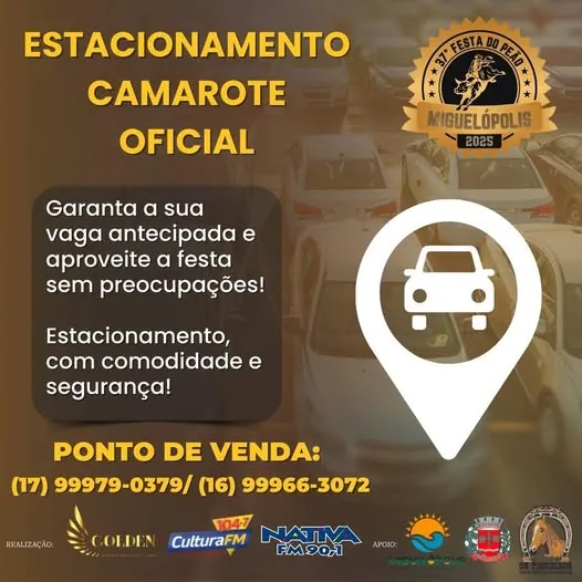 Estacionamento na Festa do Peão de Miguelopolis