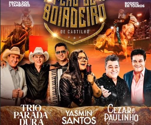 Festa do Peão em Castilho 2025 terá Trio Parada Dura, Yasmin Santos e encerramento com Cesar & Paulinho