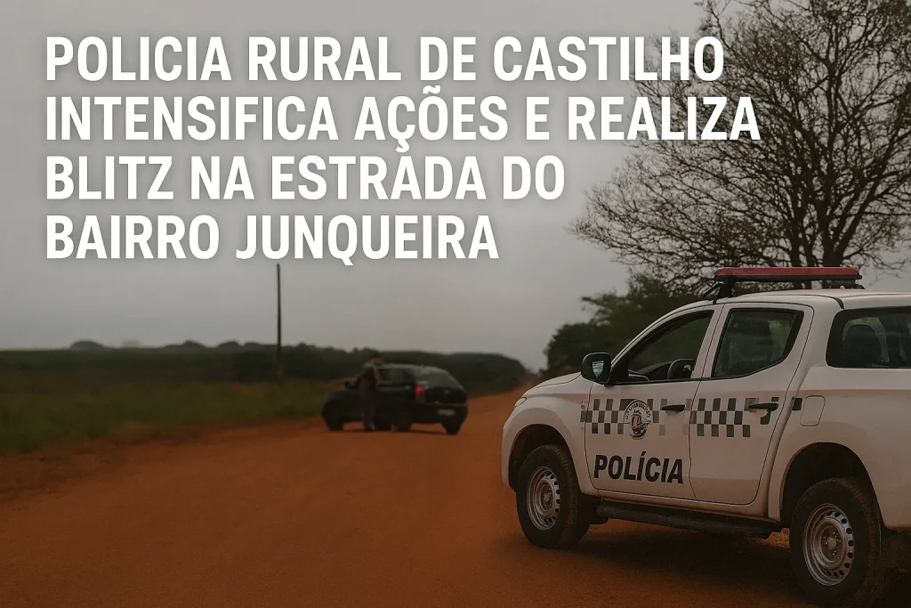 Policia rural de Castilho intensifica fiscalização na Estrada do Bairro Junqueira. Veja como a atuação em estradas rurais está reforçando a segurança e combatendo o crime.