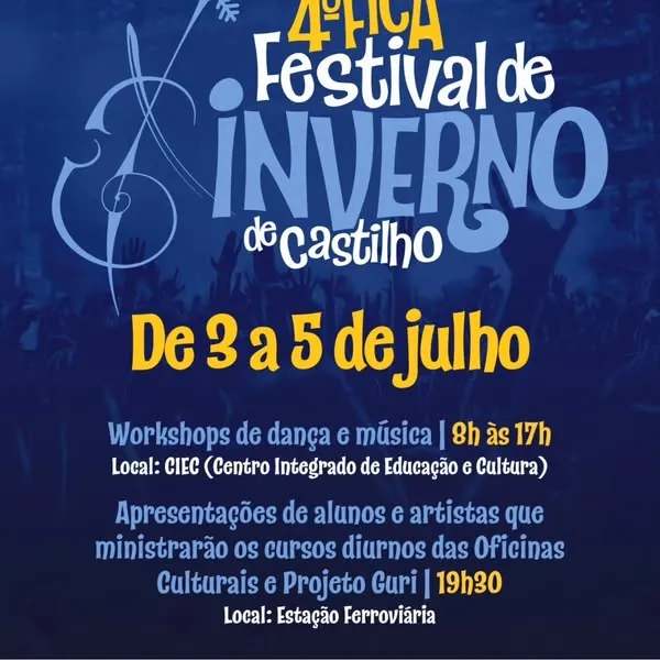 Festival de Inverno de Castilho SP, FICA Castilho SP 2025, Festa Julina na Feirinha de Castilho, Estação Ferroviária Castilho, cultura Castilho SP, eventos gratuitos Castilho, oficinas culturais Castilho SP, Grupo do Mato Castilho, Guia de Castilho SP, FICA 2025 Castilho, Castilho julho 2025, cultura e lazer em Castilho, programação cultural Castilho, feirinha do produtor Castilho,